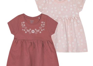 Βρεφικό σετ 2 φορέματα για κορίτσι (0-18 μηνών) | ΠΟΥΔΡΑ - Energiers - 